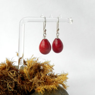 rote Tropfen Ohrringe von schmuckes Glas, rote Glasperlen ohrringe, handgefertigt