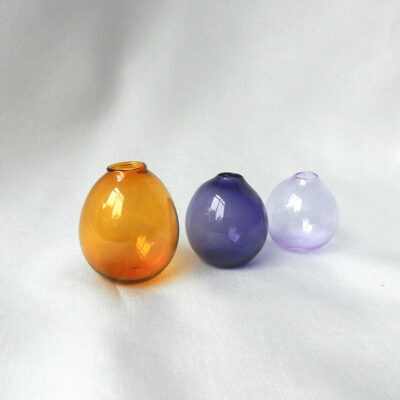 Miniatur Vasen aus Glas, kleine Mini-Vasen lila, kleine Vase, mundgeblasen, Handarbeit,Unikat, Vasen-set